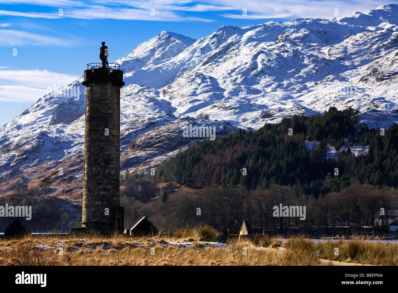 Das Glenfinnan Monument in den West Highlands, Lochaber, Schottland. Stockfoto