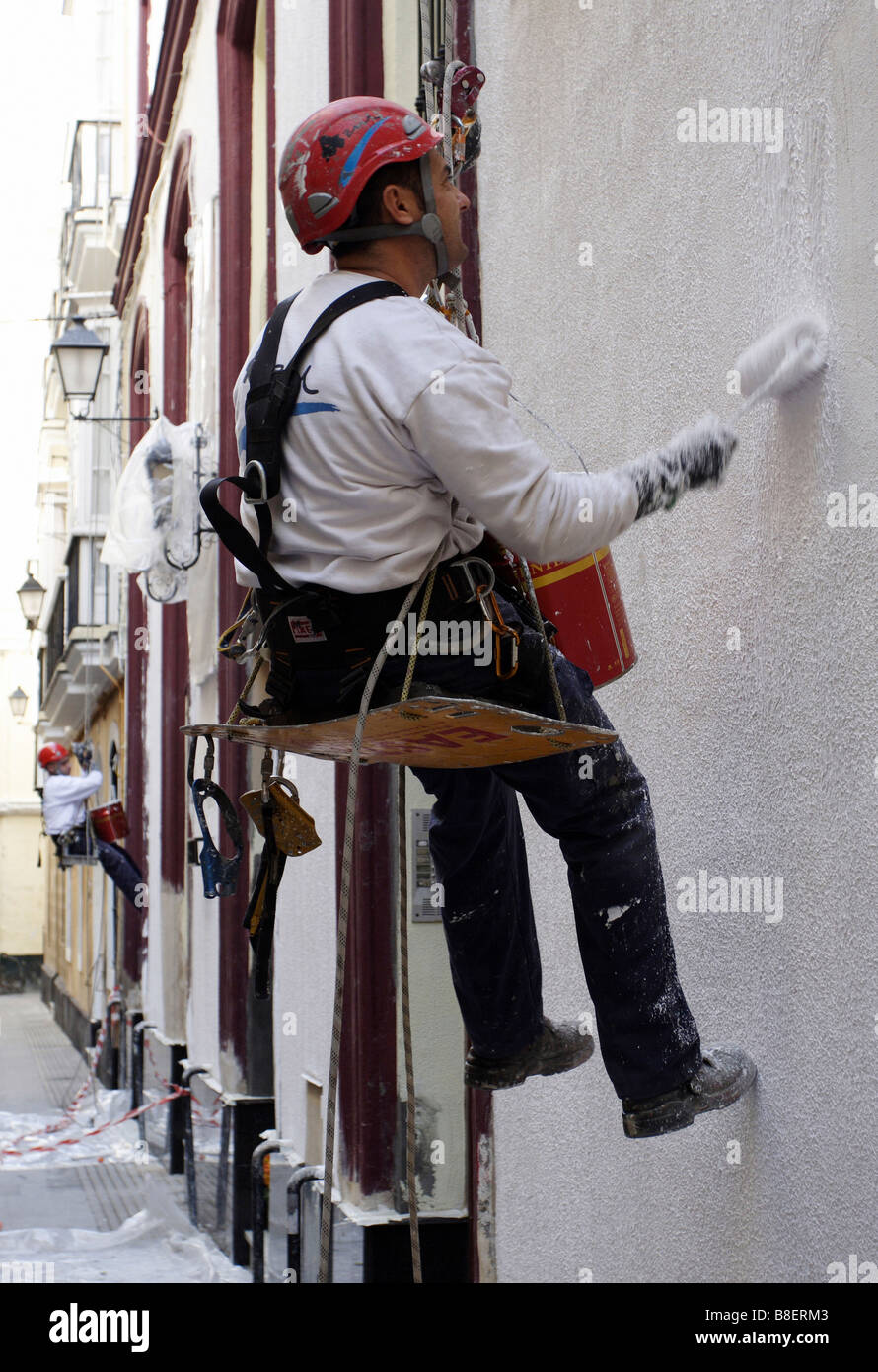 Maler bei der Arbeit, Cadiz, Spanien Stockfoto