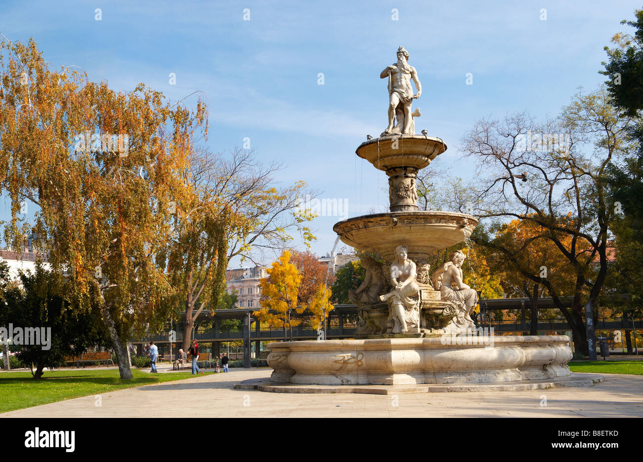 Erzsebet (Elizabeth) Platz. Budapest Ungarn Stockfoto