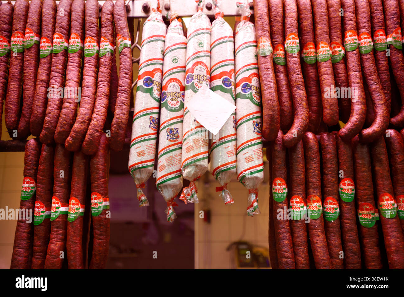 Große Markthalle oder zentrale Markthalle, Markthalle I Innenraum, Budapest Stockfoto