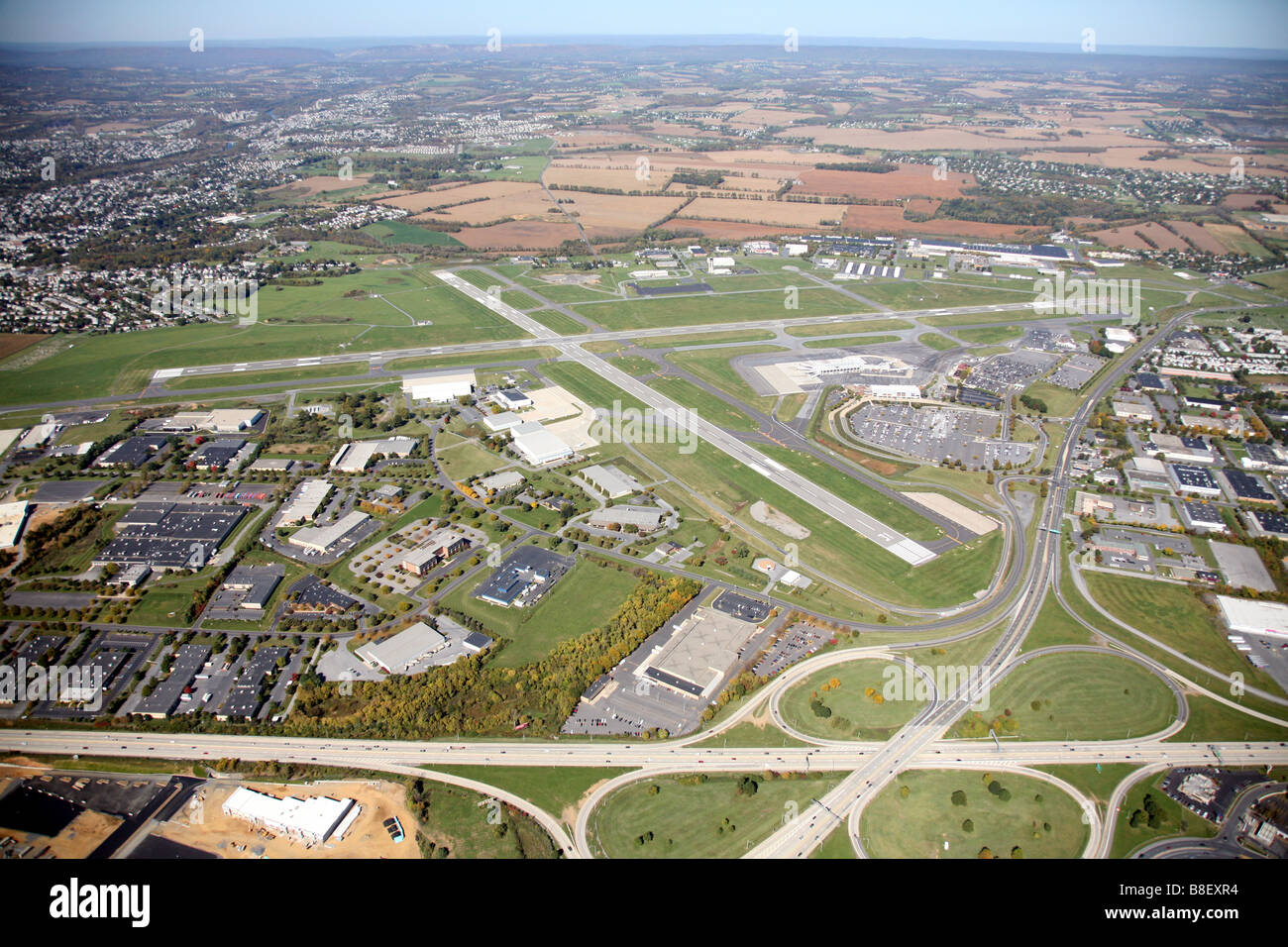 Luftaufnahme der Lehigh Valley International Airport befindet sich in Allentown, Pennsylvania USA Usa Vereinigte Staaten von Amerika Stockfoto
