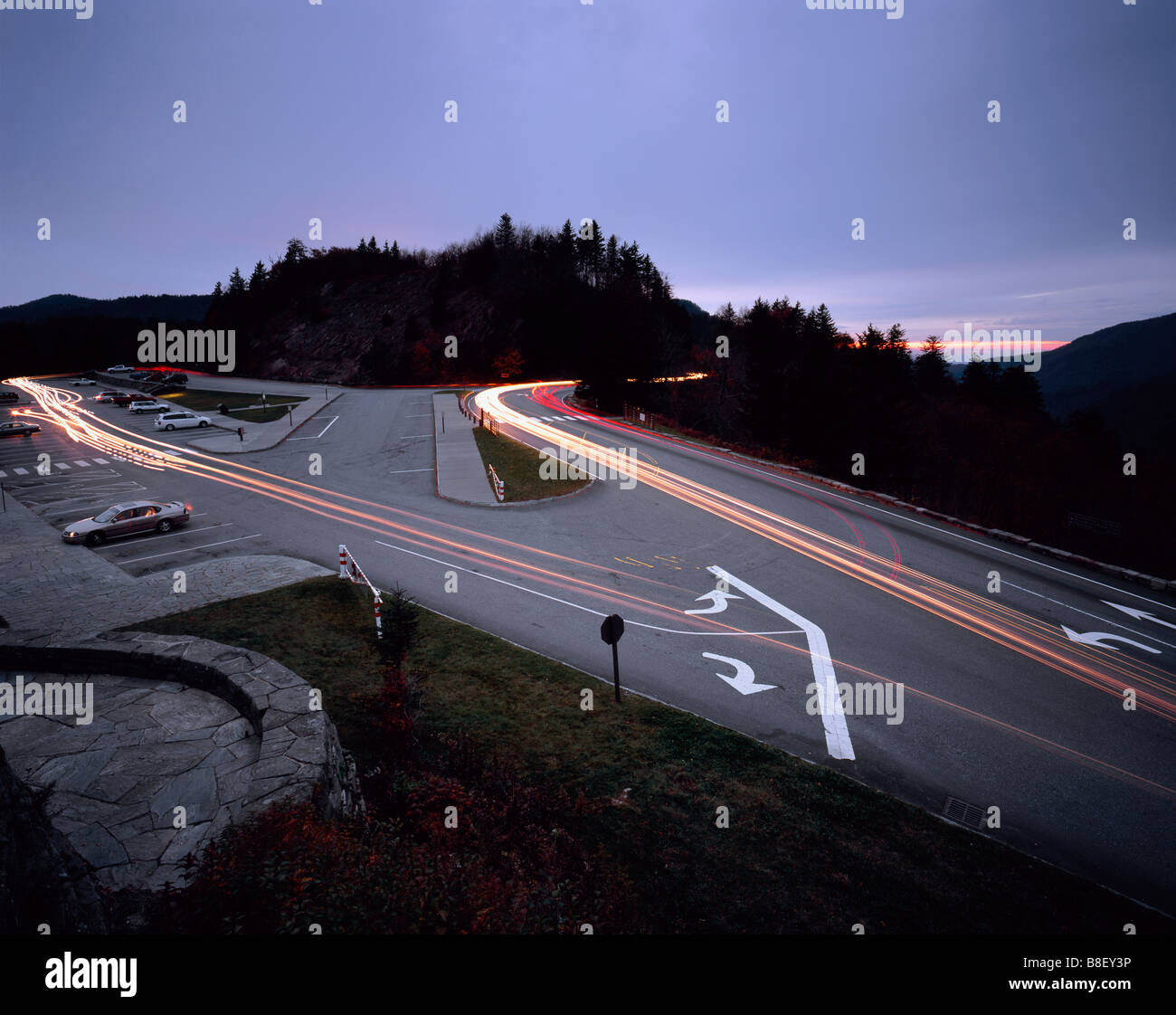 NORTH CAROLINA - US Highway 441 bei neu entdeckten Lücke in der Great Smoky Mountains National Park. Stockfoto