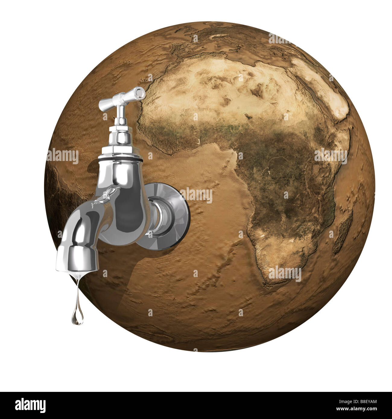 Wasser tropft aus der Erde Stockfoto
