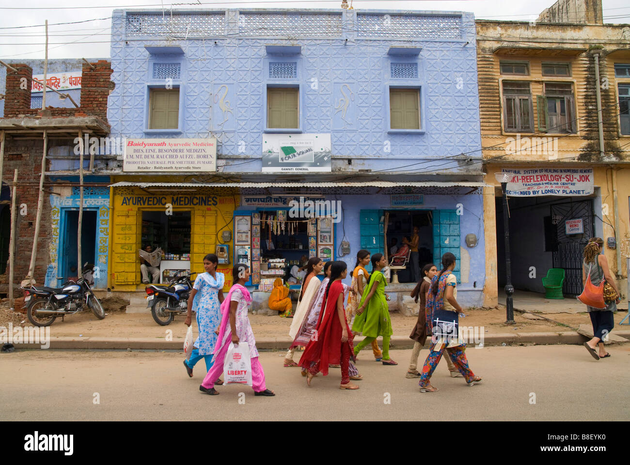 Indien Rajasthan Pushkar Straßenszene Stockfoto