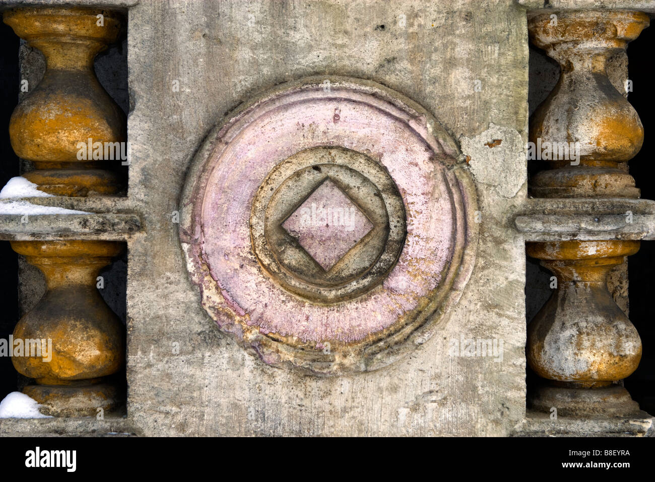 Alte russische Monasterium Wanddekorationen. Stockfoto