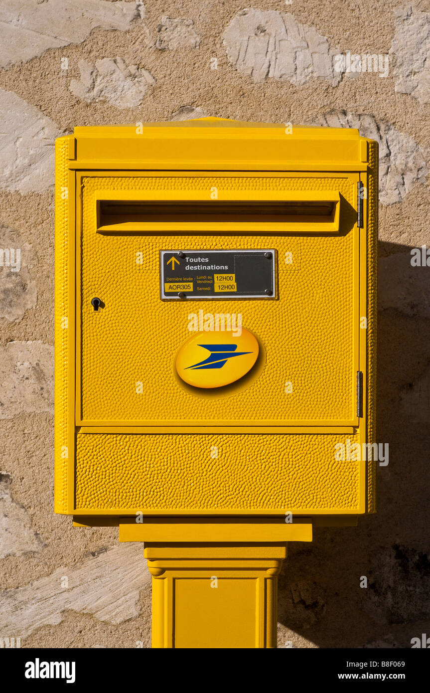 Französisch "La Poste" Steckbox, Indre-et-Loire, Frankreich. Stockfoto