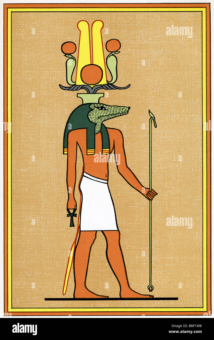Ägyptischer Gott Sebek Ra Stockfoto