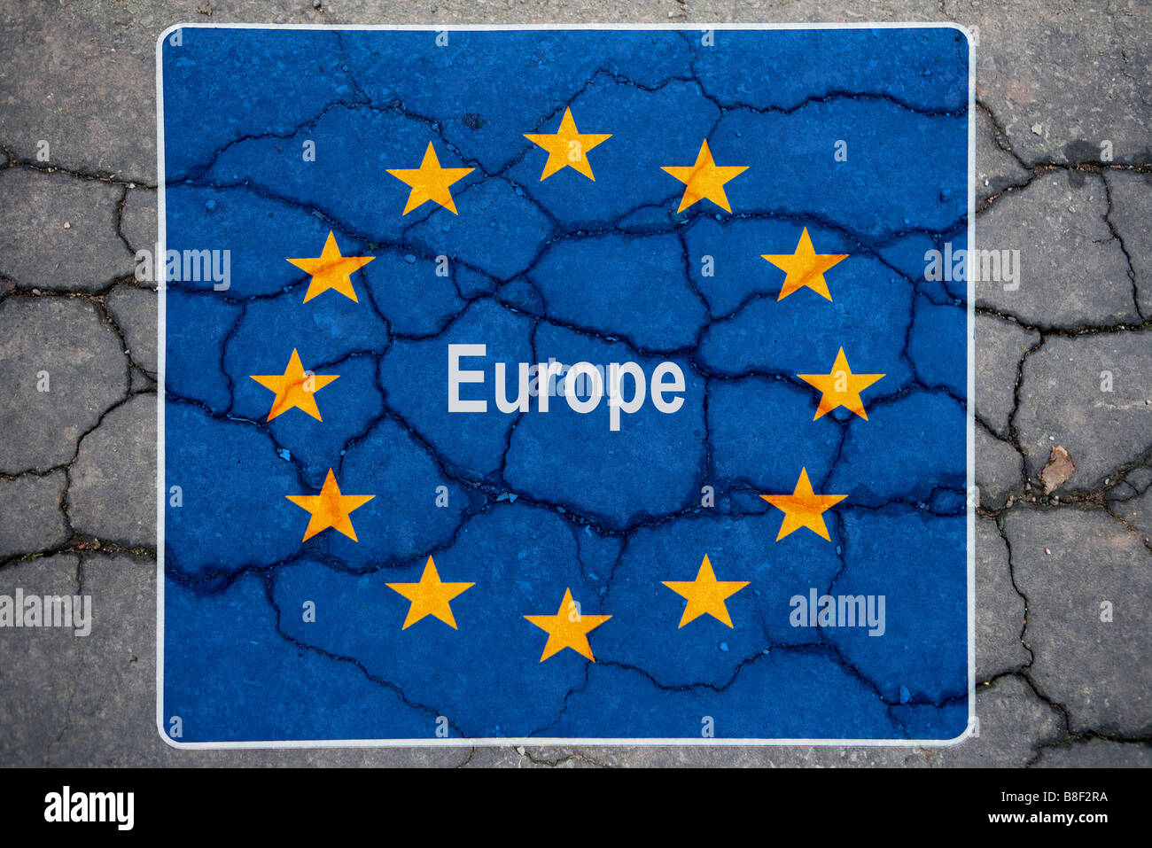 symbolische Darstellung der Kredit-Krise-Symbolische Darstellung der Bankenkrise Stockfoto