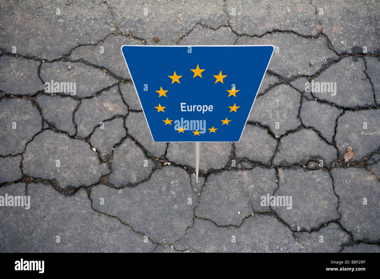 symbolische Darstellung der Kredit-Krise-Symbolische Darstellung der Bankenkrise Stockfoto