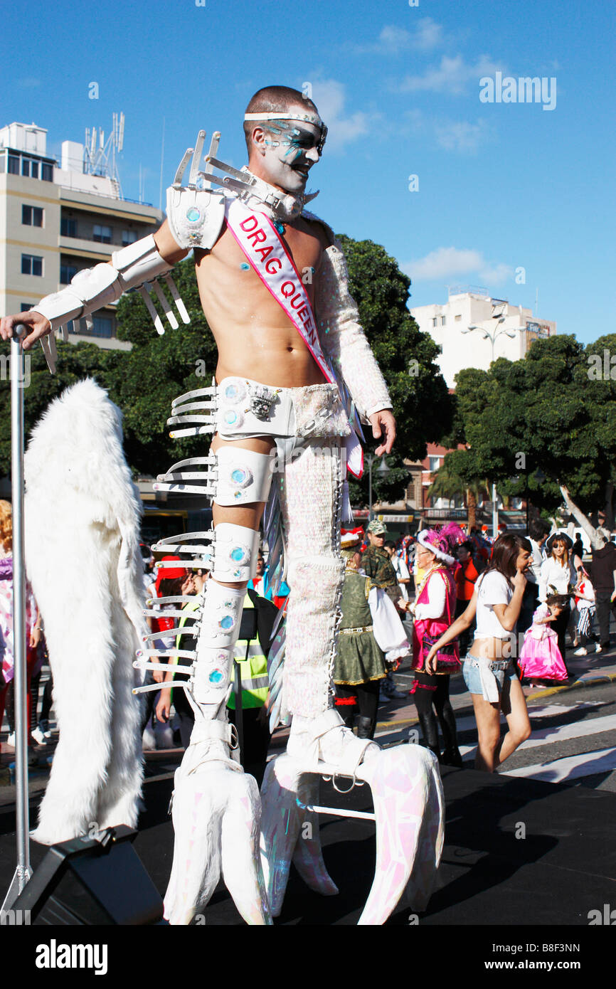 Gewinner des Drag-Queen-Wettbewerb am Karneval 2009 Las Palmas auf Gran Canaria Stockfoto