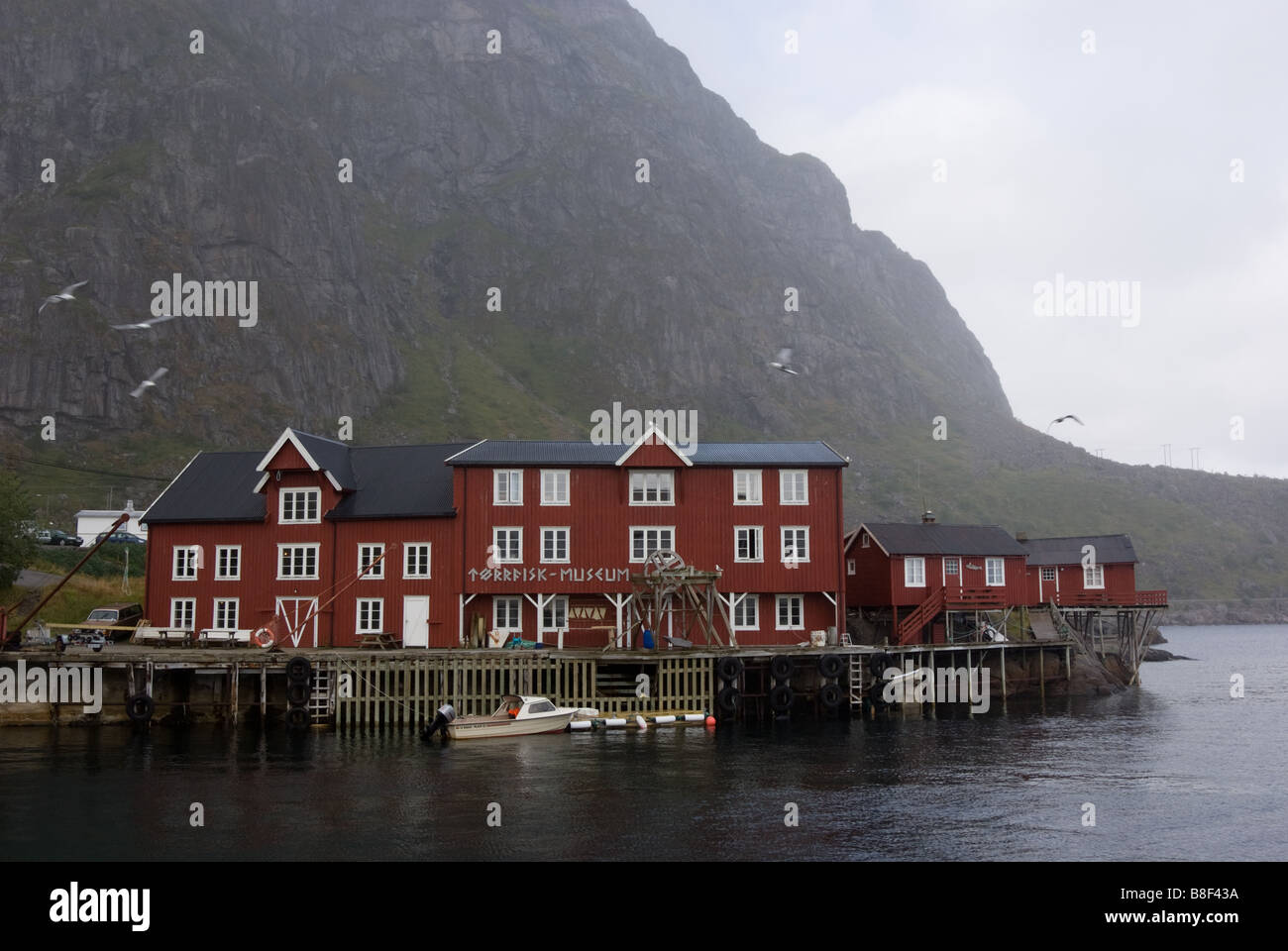 Lofoten Stockfisch Museum in Å, Fischerdorf auf Moskenesøya Island, Lofoten Inseln, Nordland, Norwegen, Skandinavien, Europa Stockfoto