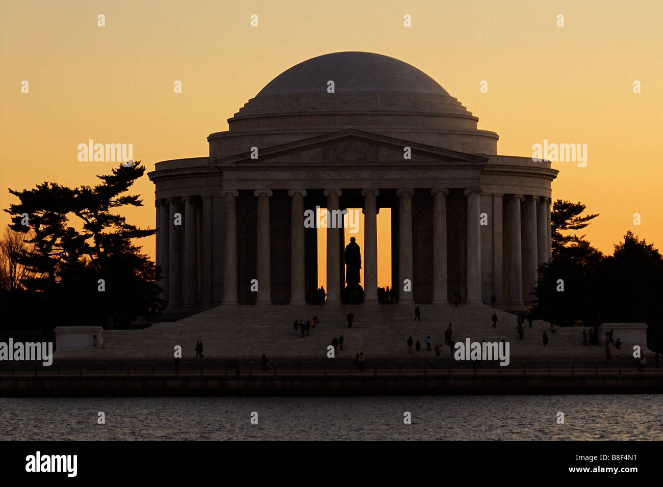 Jefferson Memorial bei Sonnenuntergang Stockfoto