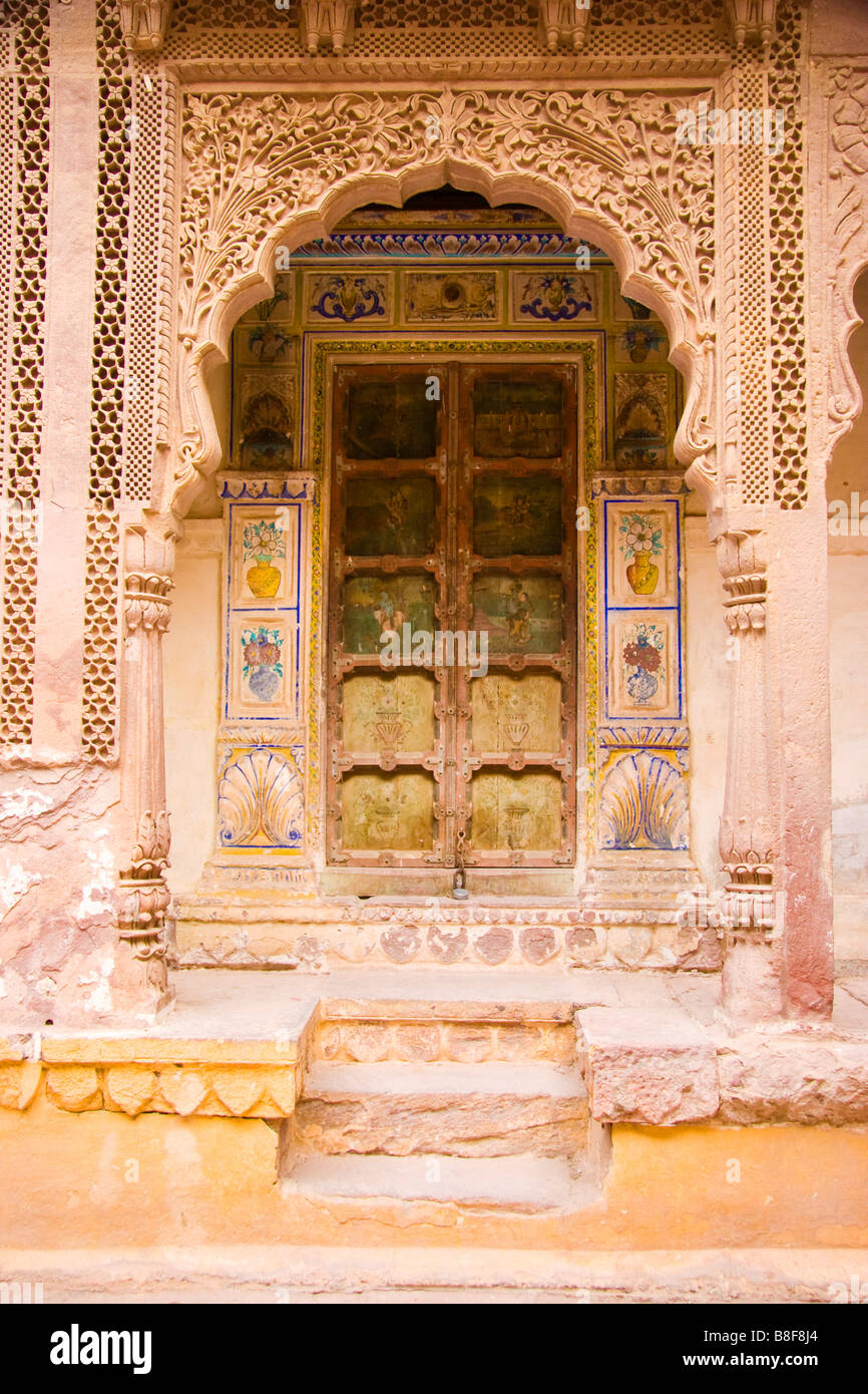 Tür Jodhpur Rajasthan Indien Stockfoto