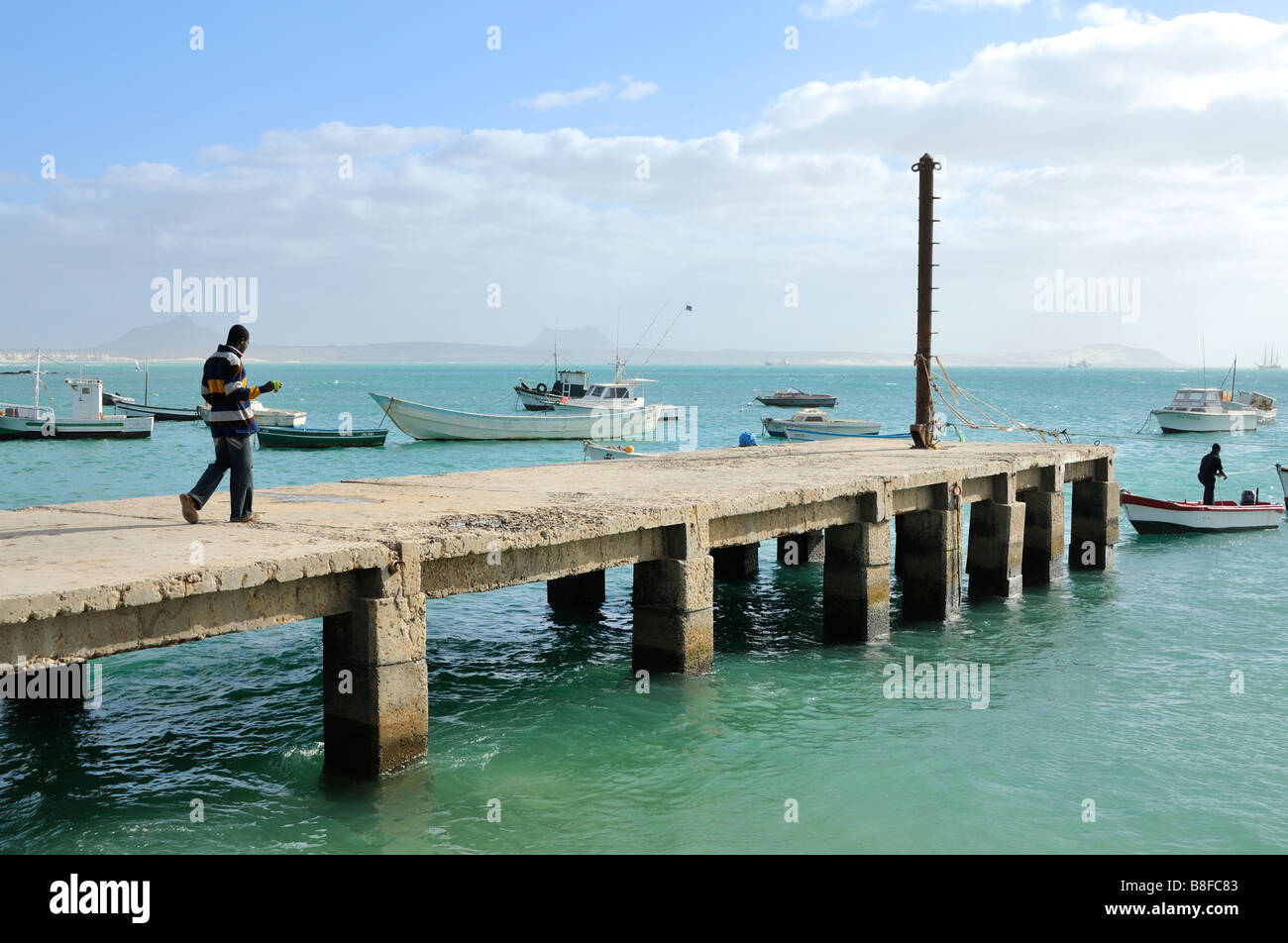 Steg, Sal Rei, Boa Vista Island, Republik Kap Verde, Afrika Stockfoto
