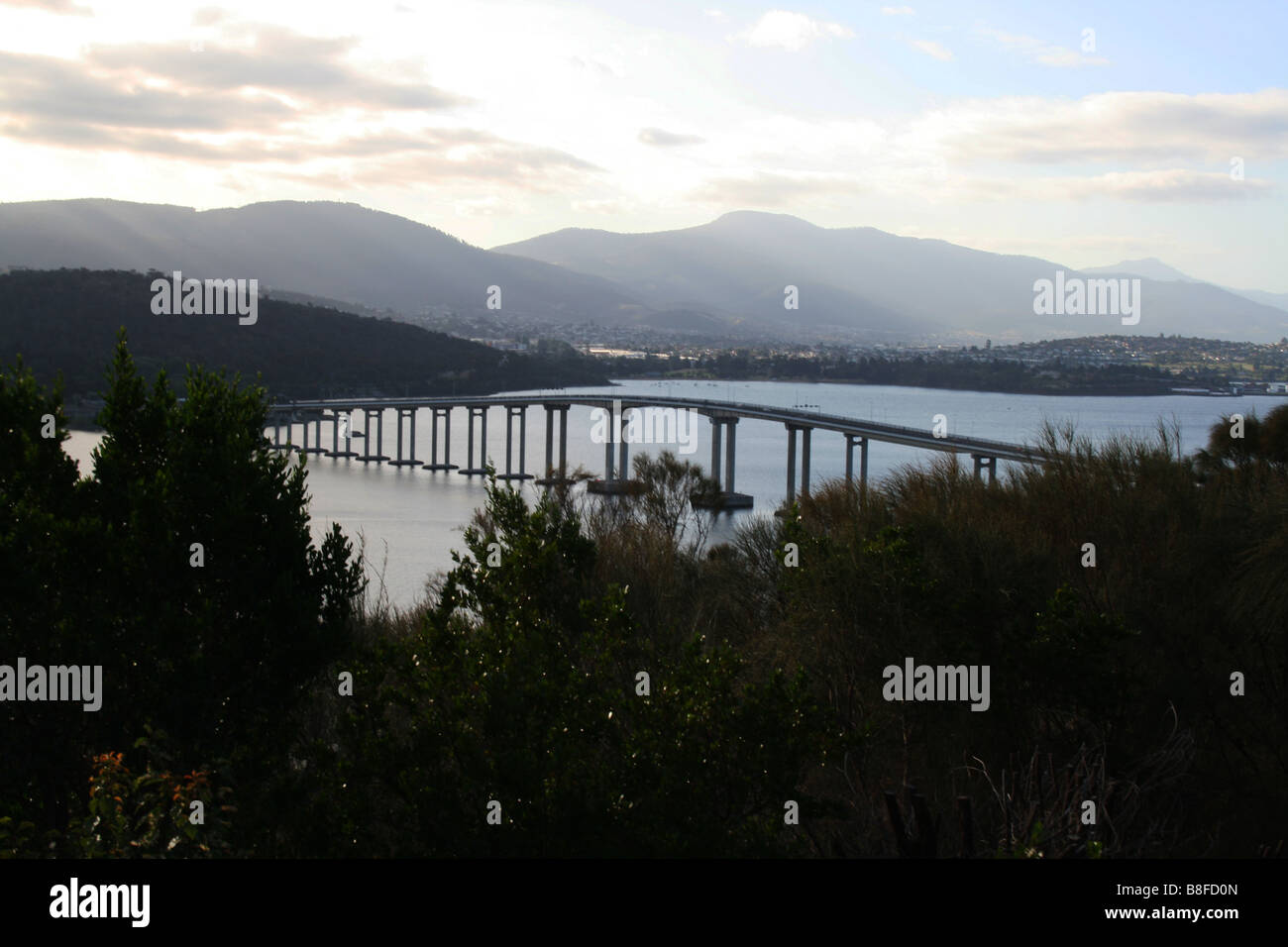 Tasman Brücke über den Derwent River-Hobart Stockfoto