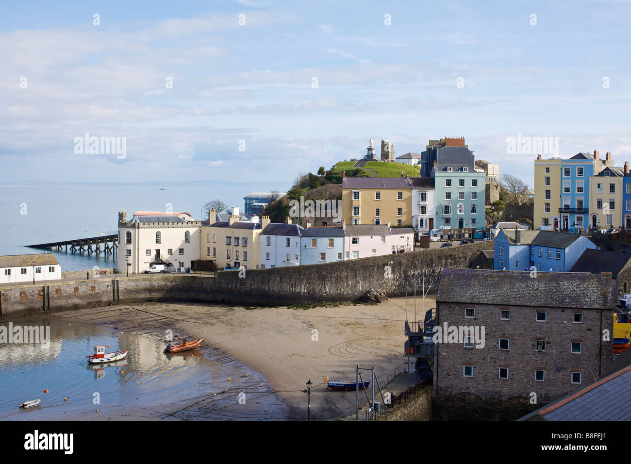 Tenby Hafen in Wales Stockfoto