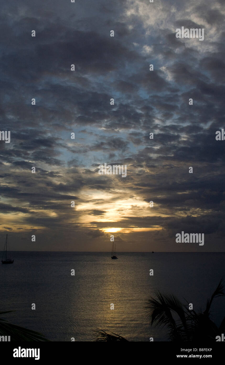 St. Lucian Sonnenuntergang Stockfoto