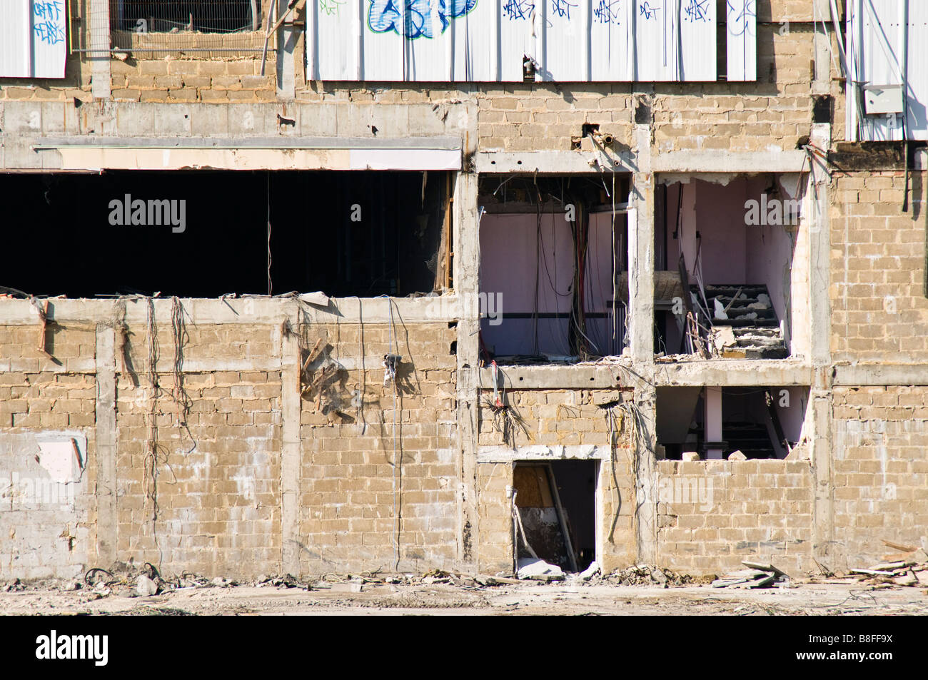 Fernsehstudio teilweise abgerissen Stockfoto
