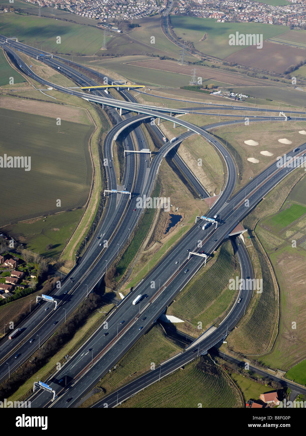 Autobahn A1-M62 Austausch Ferrybridge, West Yorkshire, Nordengland Stockfoto