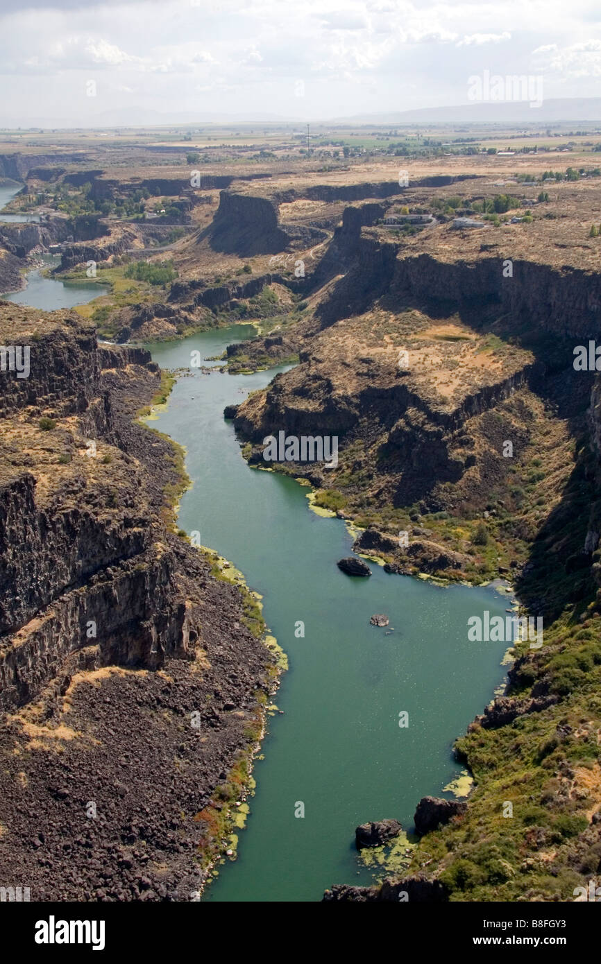 Luftaufnahme des Snake River Canyon in der Nähe von Twin Falls Idaho USA Stockfoto