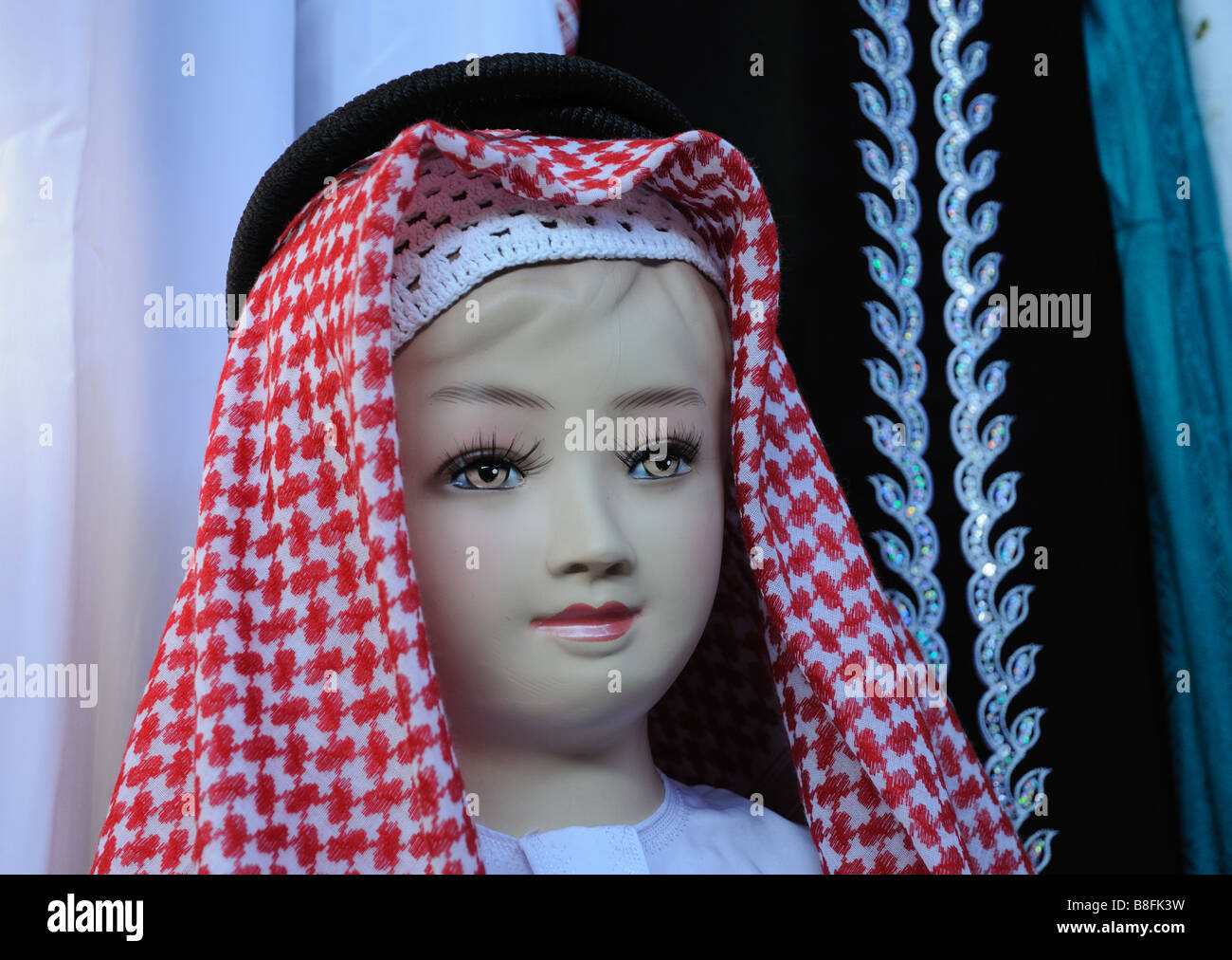Prüfpuppe in arabischer Tracht, Dubai Vereinigte Arabische Emirate Stockfoto