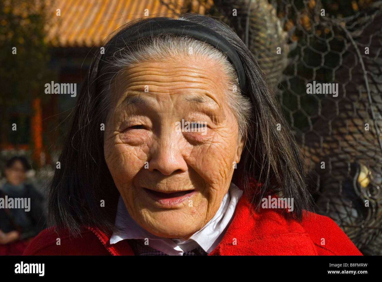 Alte Dame Peking China Stockfoto