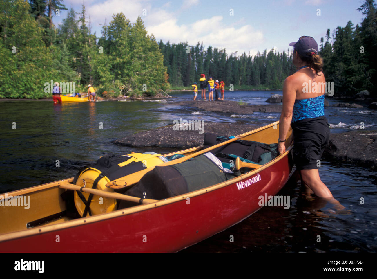 Kanutour auf Brightsand River Nord-Ontario Kanada Stockfoto