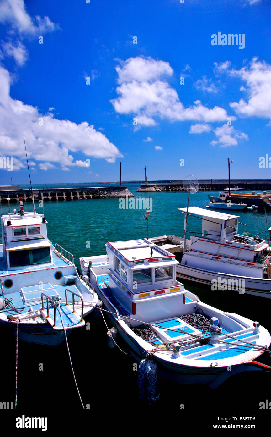 Schiff im Hafen in Penghu-Taiwan Stockfoto