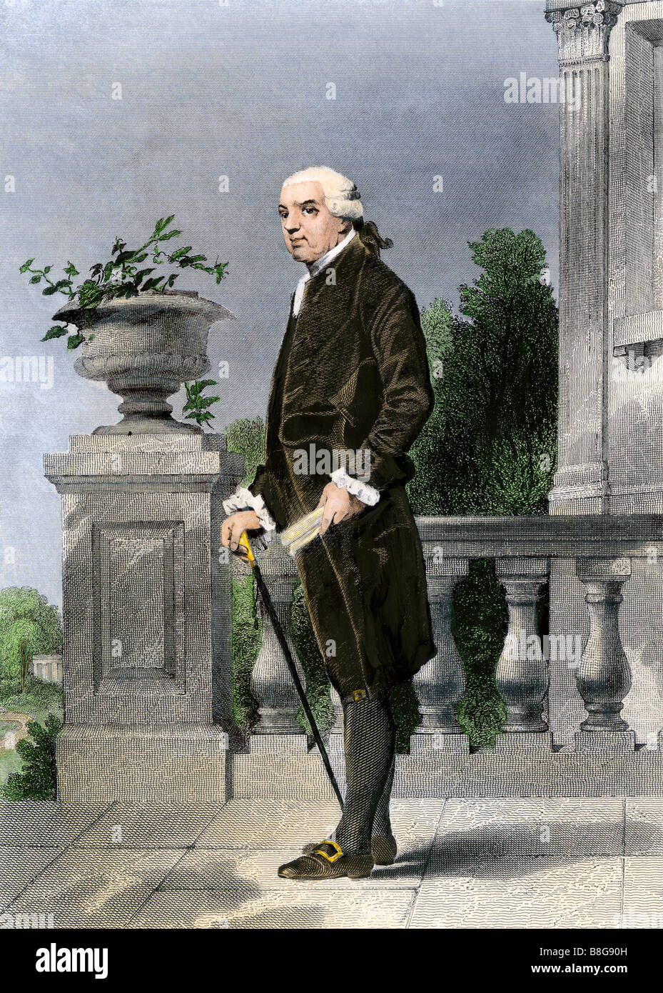 Henry Laurens von South Carolina. Handcolorierte Stahlstich Stockfoto