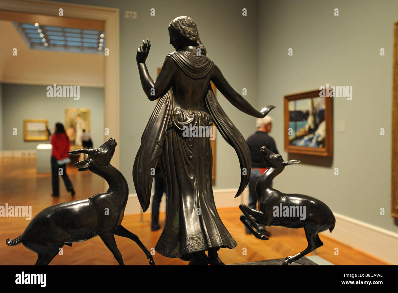 Das Art Institute of Chicago Illinois im Inneren der Galerie Dancer and Gazelles von Paul Manship Stockfoto