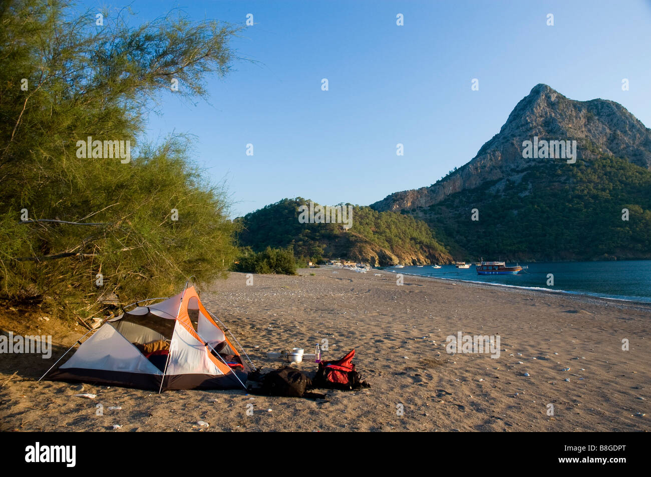 Trkei Antalya Provinz Olympos National Park Camping am Ufer  Stockfotografie - Alamy