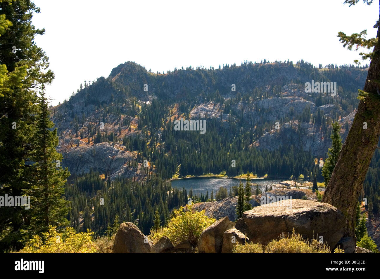 Blue Lake auf Snowbank Berg im Tal Grafschaft Idaho Stockfoto