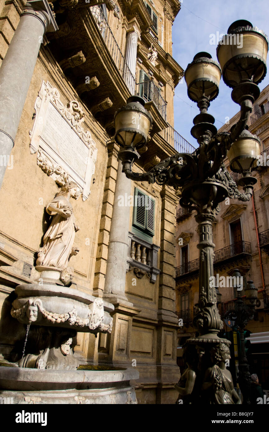 Majestätische Quattro Canti am Corso Vittorio Emanuele, Palermo, Sizilien, Italien, Europa Stockfoto