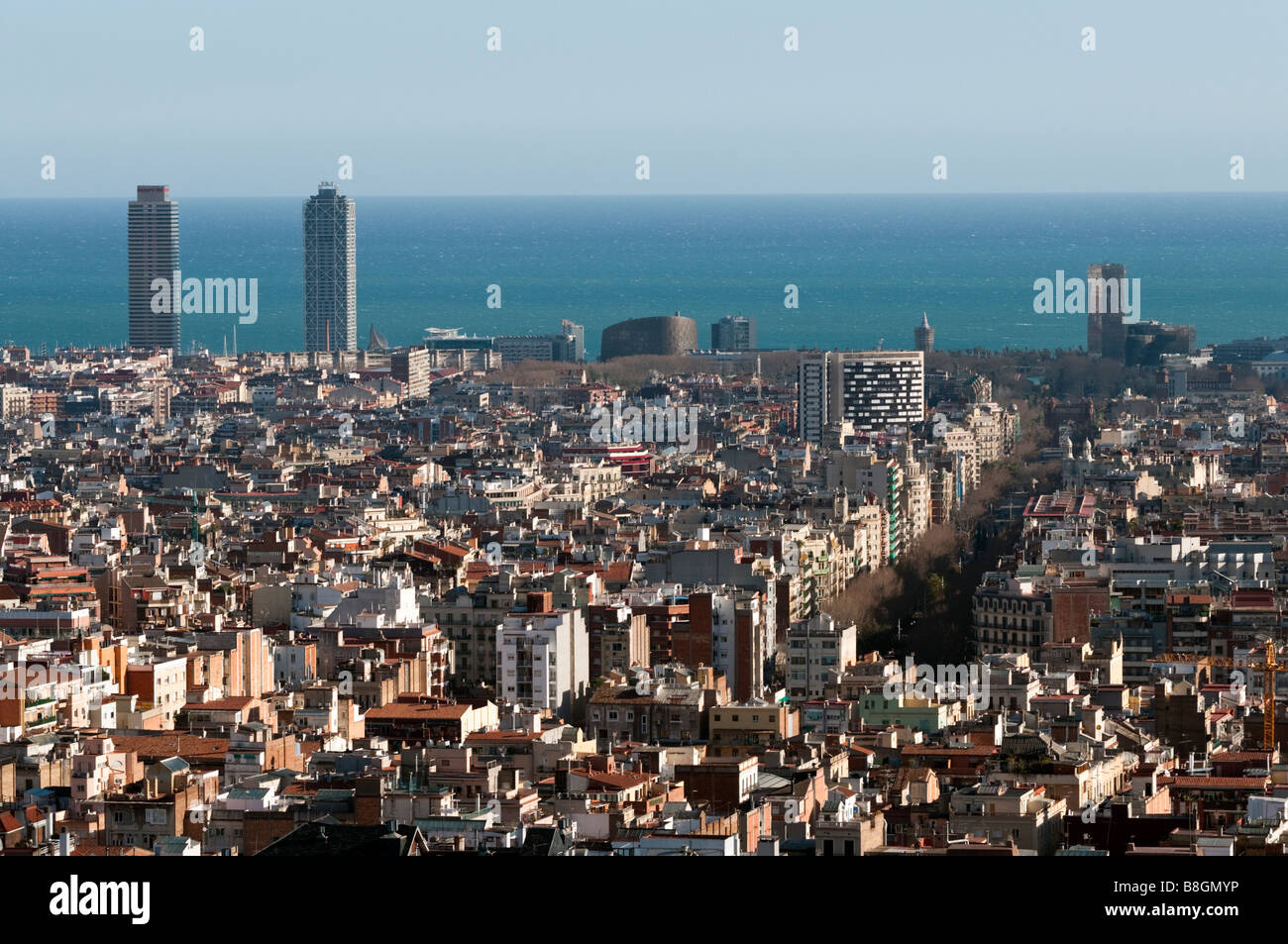 Erhöhten Blick auf Barcelona, Spanien Stockfoto
