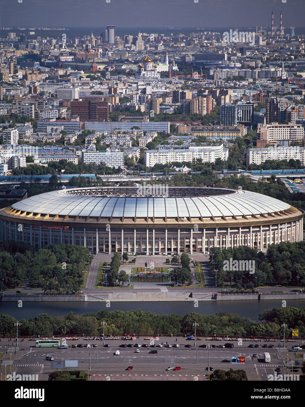 Die Ansicht von Moskau Stadt von The Main Building of Moscow State University Stockfoto