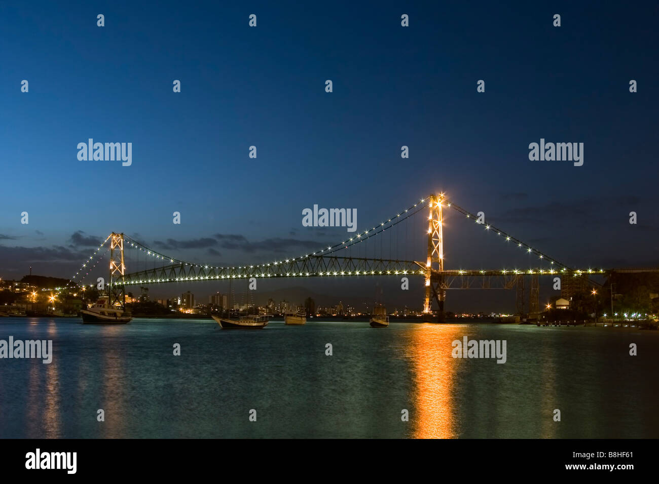 Die Brücke Ponte Hercilio Luz in Florianopolis Santa Catarina Brasilien Stockfoto