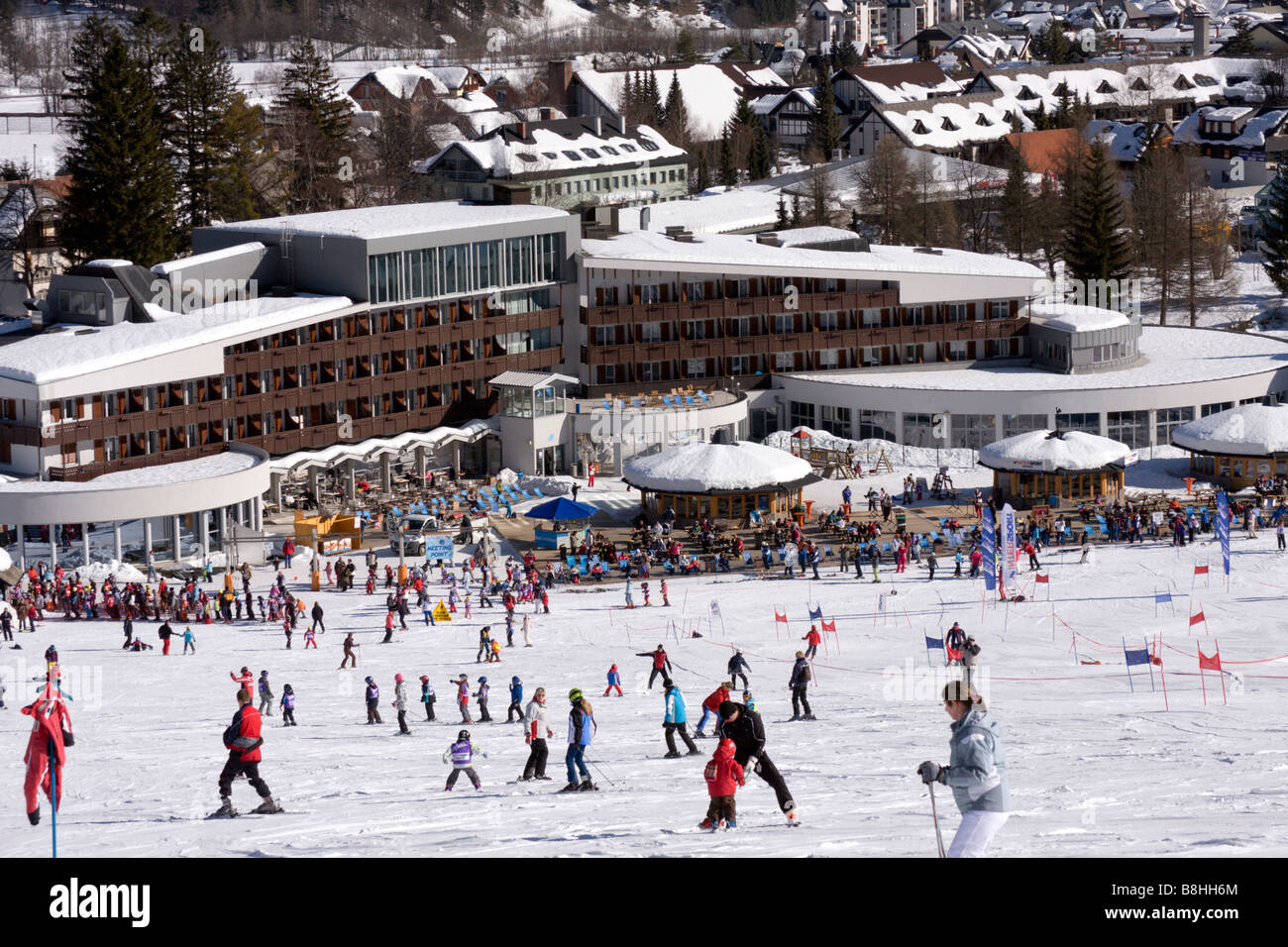 Skigebiet Kranjska Gora, Slowenien. Stockfoto