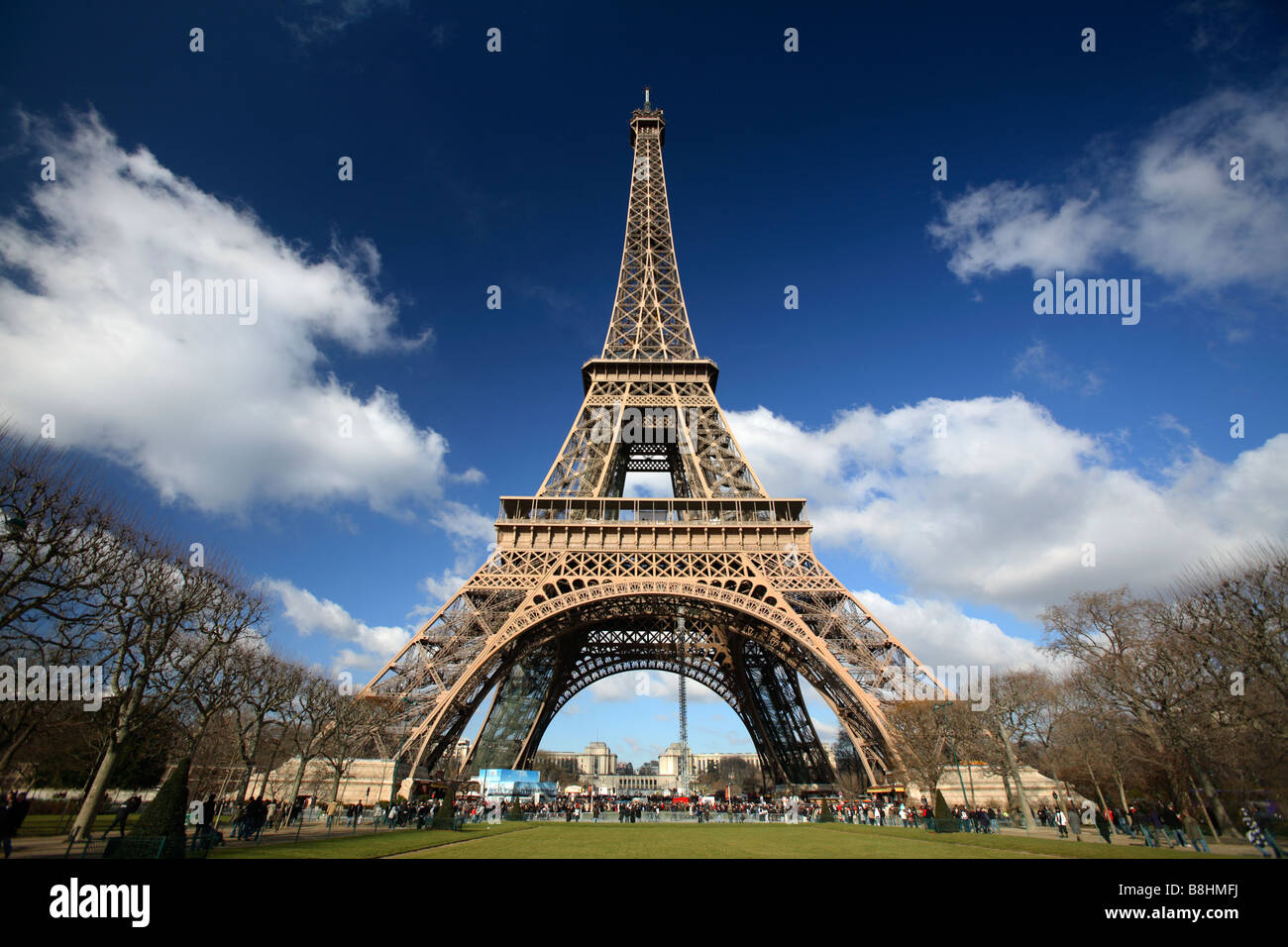 Eiffel-Turm von Champ de Mar, Paris, Frankreich Stockfoto