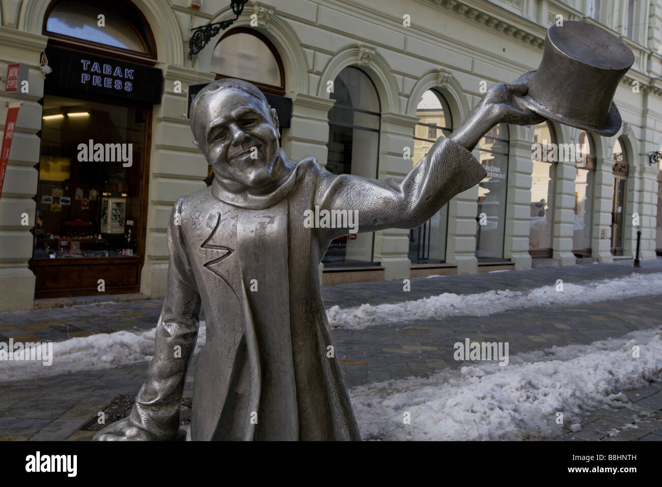 Schone Naci Statue in Bratislava, Slowakei. Stockfoto