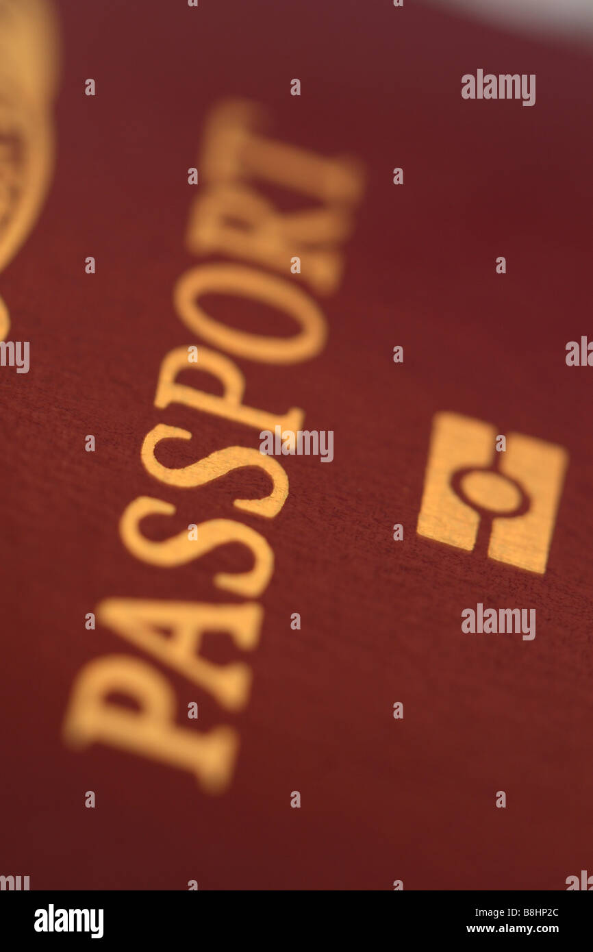 Britischen Reisepass mit embedded Biometrie-symbol Stockfoto