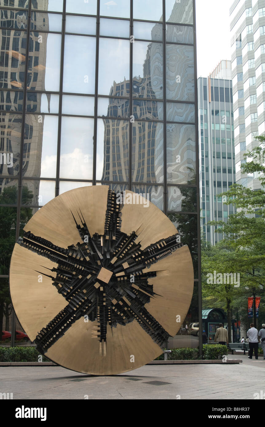 Charlotte, North Carolina, verfügt über moderne Kunst und Architektur. Stockfoto