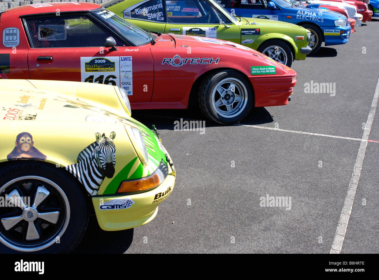 2009 Rallye Tasmanien Konkurrenten Autos Stockfoto