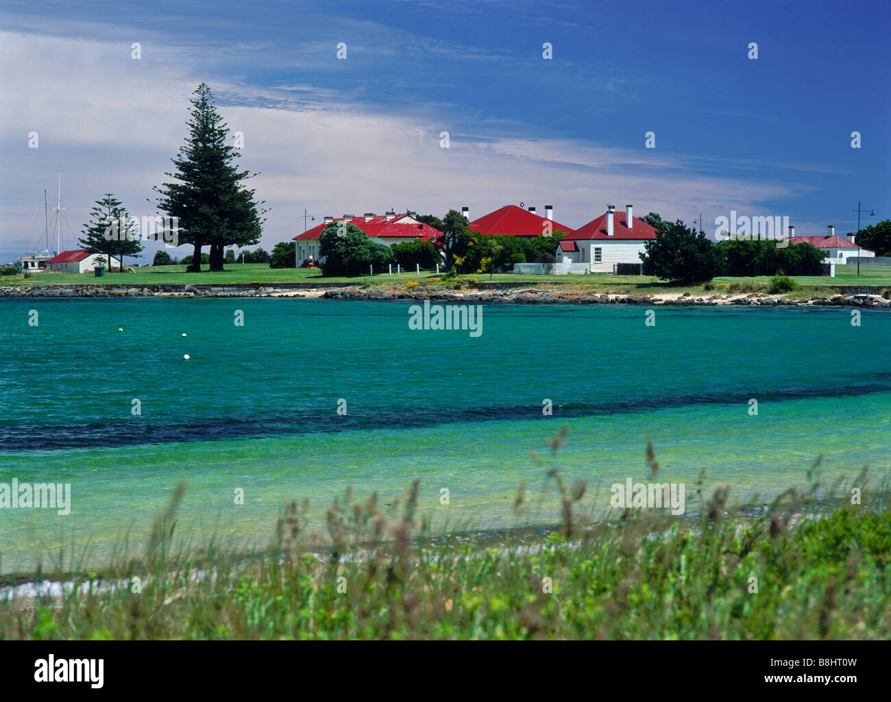 Niedriger Kopf Pilot Station, nr George Town, Tasmanien Stockfoto