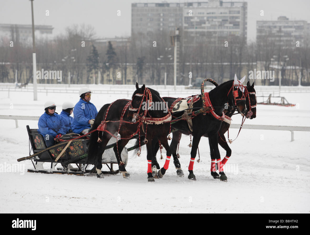 Russische Troika Wettbewerb in Moskau Stockfoto