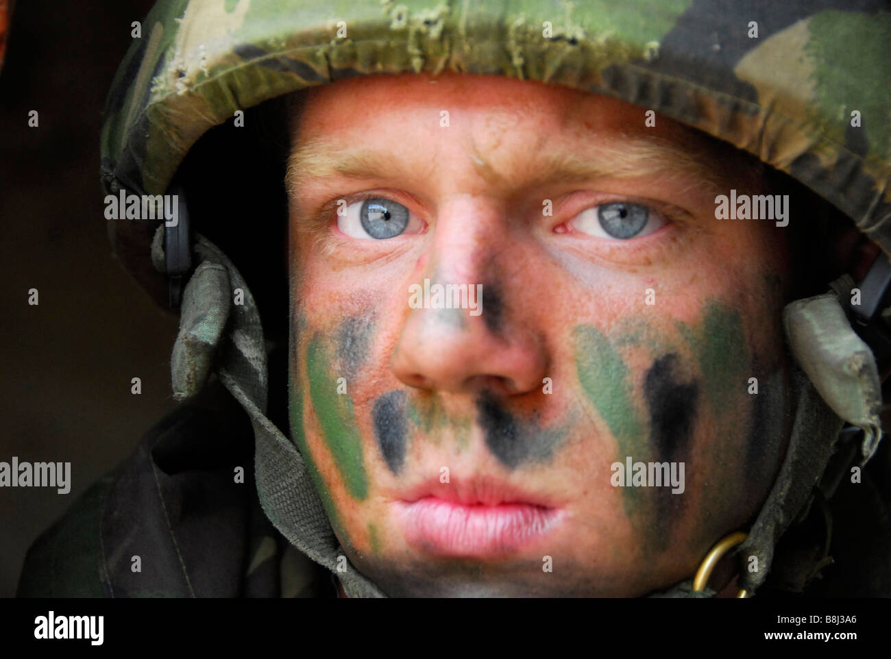 Britische Armee Soldat training für Krieg Stockfoto