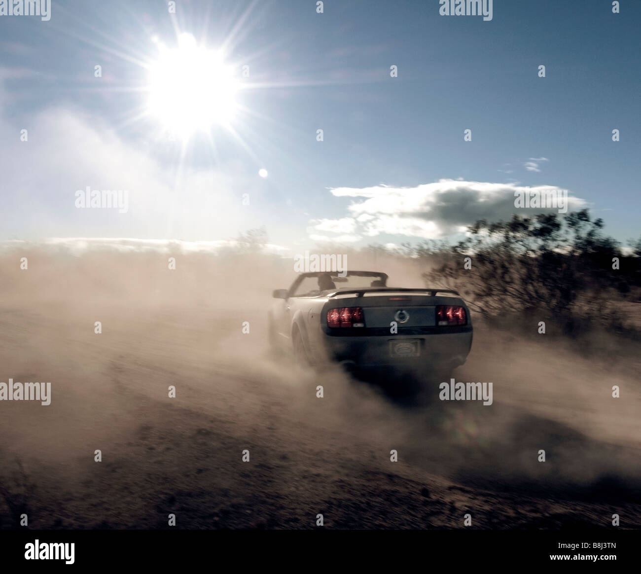 Ford Mustang Gt in Mojave-Wüste, usa Stockfoto