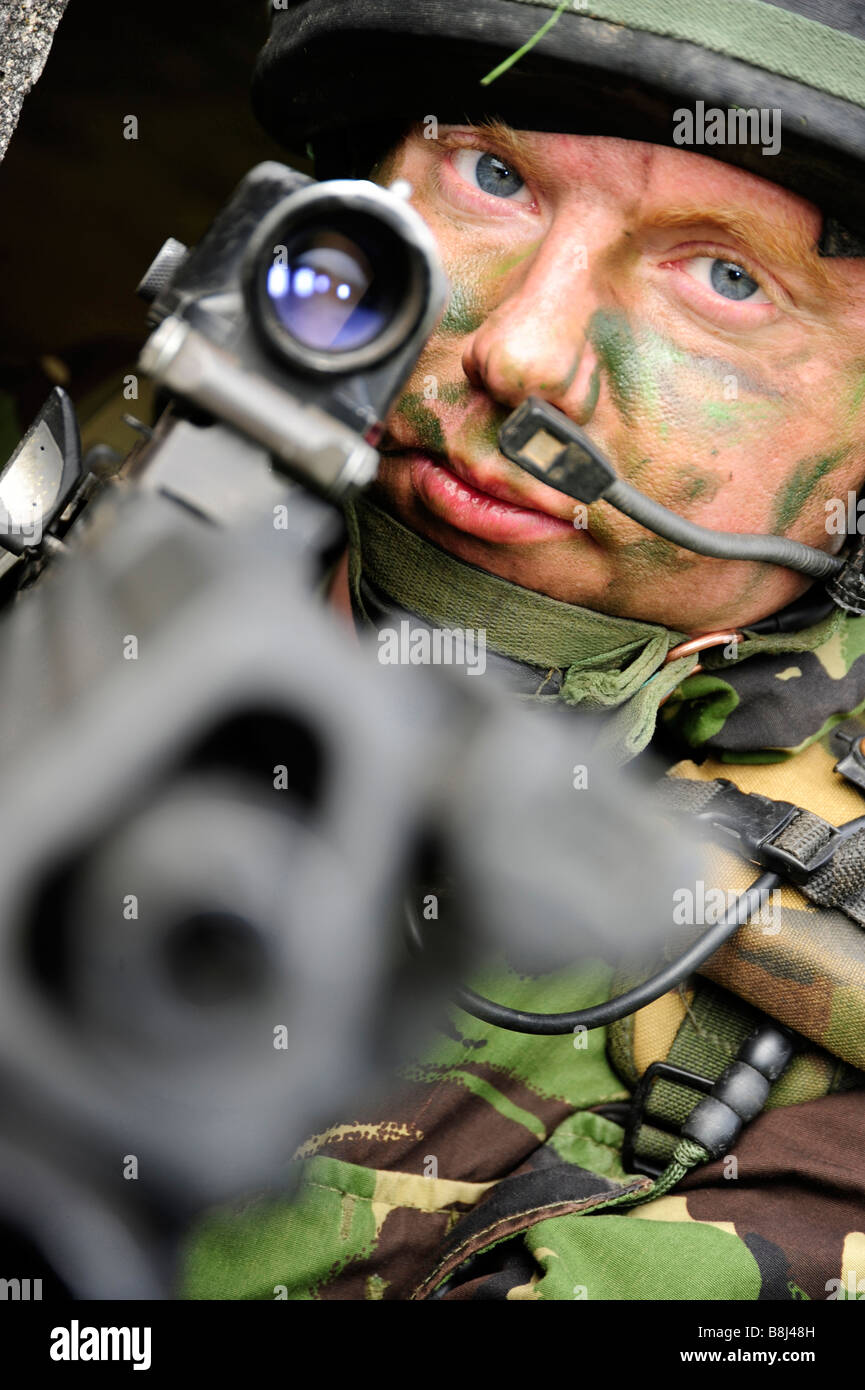 Britische Armee Soldat training für Krieg Stockfoto