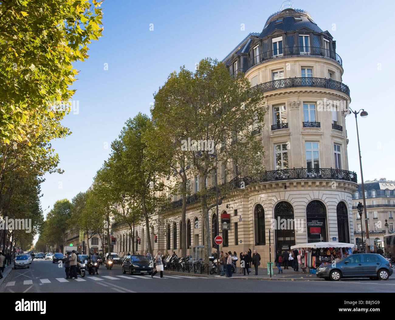 Boulevard Haussmann, Paris, Frankreich Stockfoto
