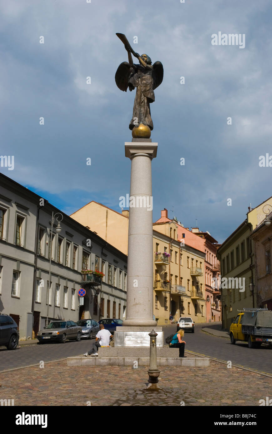 Engel der Uzupis Statue im Uzupis Bezirk in Vilnius Litauen Europa Stockfoto