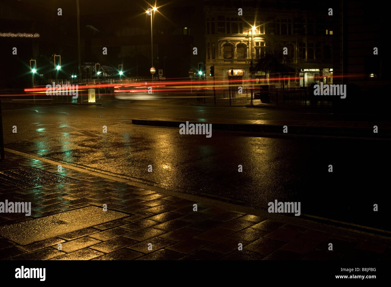 Zeitspuren Licht Nacht Stockfoto